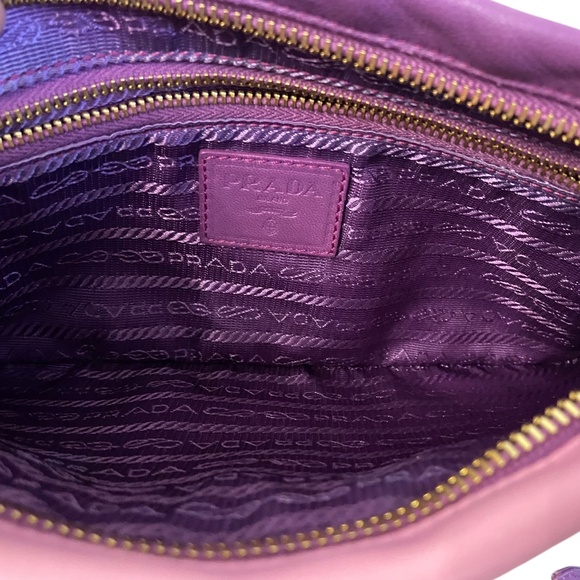 Authentic Prada Purple & Pink Leather Crossbody Shoulder Bag Gold Hardware - COA - Picture 5 of 16